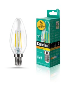 Лампа LED7 C35 FL 830 E14 Camelion