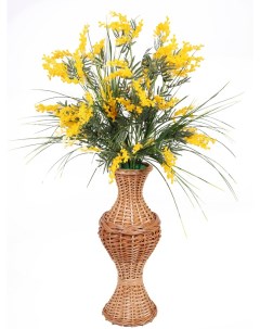 Искусственные цветы мимоза в плетеной вазе Б 00 09 Holodilova