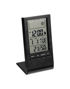 Термометр электронный LTR 06 комнатный гигрометр будильник 1хLR1140 черный Luazon home