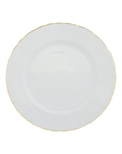 Тарелка для вторых блюд Rococco 25 см белая Cmielow