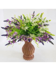 Искусственная Композиция цветочная Люпины в плетеной вазе Holodilova