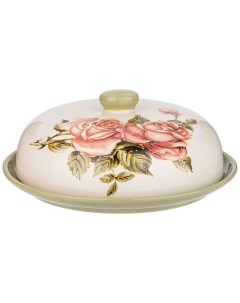 Блюдо для блинов с крышкой керамика Корейская роза 358 621 Agness