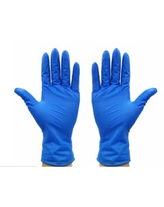 Перчатки синие из натурального латекса многоразовые размер L 10 шт Денатекс