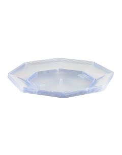 Тарелка мелкая brilliant многогранная пластик прозрачная d230 мм 6 шт Koosha