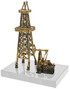 Бронзовая статуэтка Нефтяная вышка выс 17см Ооо псп