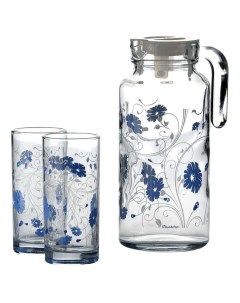 Набор стаканов и кувшин Serenade blue Pasabahce