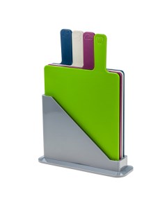 Набор кухонных разделочных досок на подставке для кухни разноцветный 4 шт Solmax