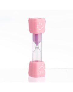 Песочные часы Смайл на 3 минуты 9 х 2 3 см розовые Nobrand