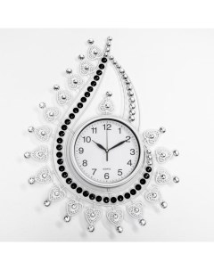Часы настенные Ажур Капля с завитками плавный ход d 21 см 69 х 50 см Quartz