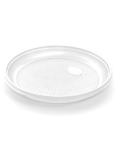 Тарелка одноразовая пластиковая белая 165 мм 100 штук в упаковке Malungma