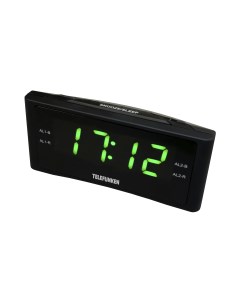 Радио часы TF 1712 черный с зеленым Telefunken