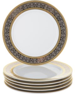 Тарелка десертная 17 см Opal декор Широкий кант платина золото набор 6 шт Thun