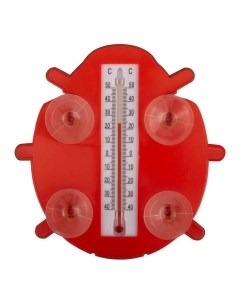 Термометр Божья коровка пластик красный 165x100 мм Garden show