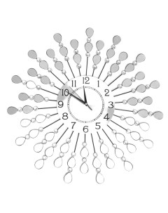 Часы настенные серия Ажур Зеркальные лепестки плавный ход d 22 см 59 х 59 см 1586 Quartz
