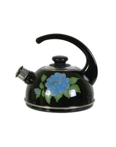 Чайник эмалированный 2 5л черн голуб орхидея Сила дон