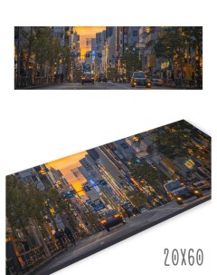 Картина на холсте Аниме Городской пейзаж Genshin impact 20x60 Каждому своё