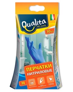 Перчатки 6270 голубые р M 10 шт Qualita