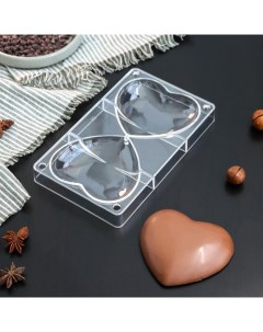 Форма для шоколада и конфет Любовь 2 ячейки 20x12x2 5 см ячейка 10x9x1 5 с Konfinetta