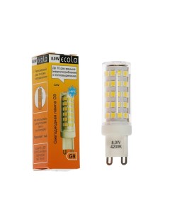 Лампа светодиодная LED Premium G9 8 Вт 4200 K 360 65x19 мм Ecola