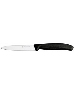 Нож кухонный Swiss Classic для чистки овощей фруктов лезв 100мм черный без упак Victorinox