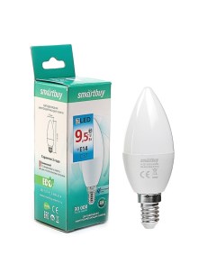 Лампа светодиодная Е14 C37 9 5 Вт 6000 К холодный белый свет Smartbuy