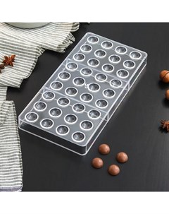 Форма для шоколада и конфет Полусфера 28х14 см 36 ячеек ячейка 2х1 см Konfinetta