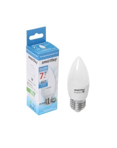 Лампа cветодиодная E27 C37 7 Вт 6000 К холодный белый свет Smartbuy