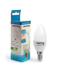 Лампа cветодиодная Е14 C37 7 Вт 6000 К холодный белый свет Smartbuy