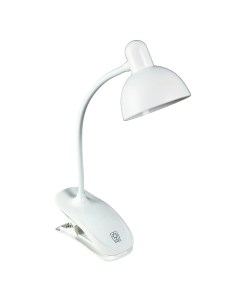 Лампа настольная на прищепке Моно LED 5Вт USB белый Risalux