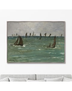 Репродукция картины на холсте Boats at Berck sur Mer 1873г Размер картины 75х105см Картины в квартиру