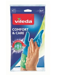 Перчатки для уборки Comfort Care с кремом для чувствительной кожи рук р S Vileda