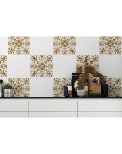 Наклейка на кухонный фартук Плитка с орнаментом Голландия 12 шт 15х15 см Paintingstock