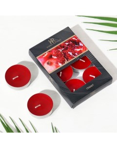 Набор чайных свечей ароматизированных Гранат в подарочной коробке 6 шт Sima-land