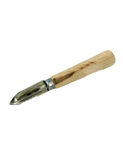 Овощечистка заостр носик с дерев ручкой лак нерж 1108 Flatel