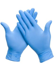 Перчатки одноразовые нитриловые неопудренные голубые 100 шт 50 пар XL Safe area