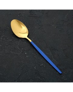Ложка столовая Блинк 22 4 см на подвесе цвет золотой синяя ручка Magistro