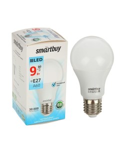 Лампа cветодиодная E27 A60 9 Вт 4000 К дневной белый свет Smartbuy
