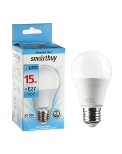 Лампа cветодиодная E27 A60 15 Вт 4000 К дневной белый свет Smartbuy