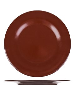 Тарелка Шоколад мелкая 200х200х20мм фарфор темно коричневый Борисовская керамика
