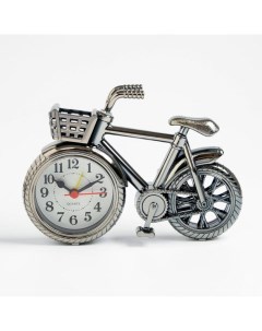 Будильник Велосипед с корзиной дискретный ход d 7 см 13 5 х18 5 см Nobrand
