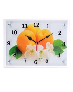 Часы настенные серия Кухня Абрикосы с цветами 25х35 см Сюжет