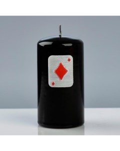 Свеча цилиндр Покер 6x11 5 см чёрный Trend decor candle