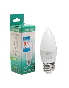 Лампа светодиодная E27 C37 9 5 Вт 6000 К холодный белый свет Smartbuy