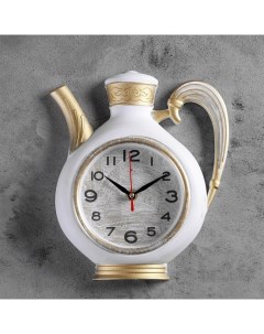 Часы настенные серия Кухня Чайник 26 5х24 см корпус белый с золотом 2622 002 Рубин