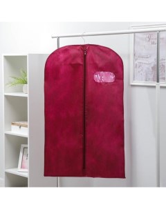 Чехол для одежды с окном 60x100 см спанбонд цвет бордо Nobrand