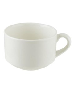 Чашка чайная штабелированная фарфор 280 мл белая Bonna