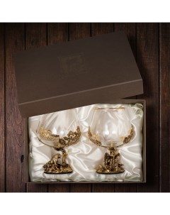 Набор из 2 х бокалов для коньяка Тигр и Орел в подарочной коробке Город подарков