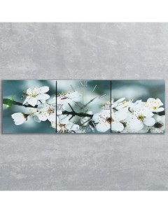 Часы настенные модульные серия Цветы Весеннее цветение 35х110 см Сюжет