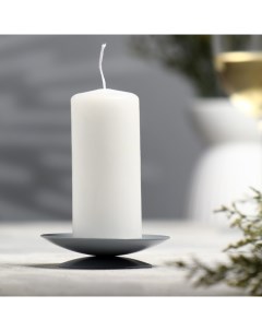Подсвечник металл на 1 свечу Лотос 2х7 5 см серый Омский свечной