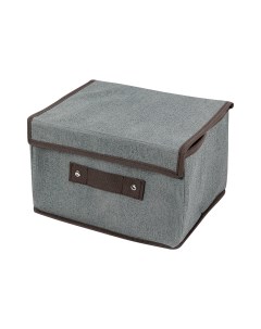 Набор 3 шт коробки для хранения с крышкой 28х25х25 см серый Унисон